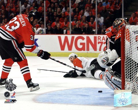 Framed Dustin Byfuglien Game Five of the 2010 NHL Stanley Cup Finals Goal (#19) Print