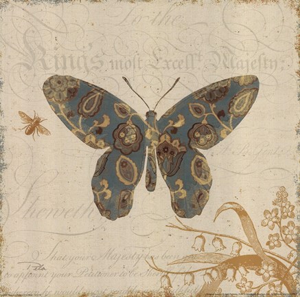 Framed Natures Pattern II in Blue Print