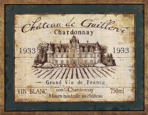 Framed French Wine Labels IV Print