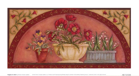 Framed Poppies In Arch Print