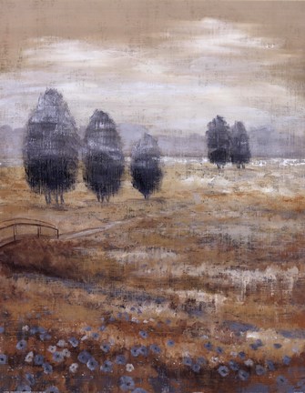 Framed Linen Meadow I Print