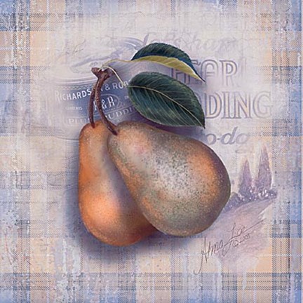 Framed Tartan Fruit-Pear Print