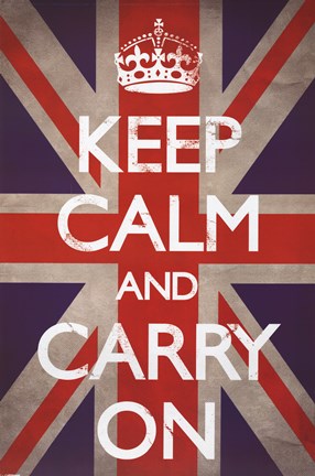 Framed Keep Calm &amp; Carry On - Union Jack Print