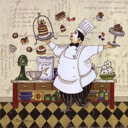 Framed Chef Pastry Print