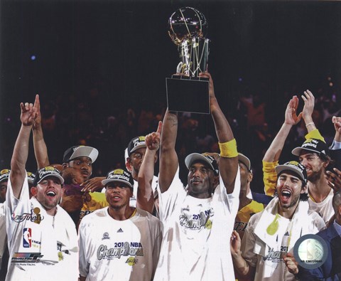 Framed Los Angeles Lakers 2009-10 NBA Finals Team Celebration (#22) Print