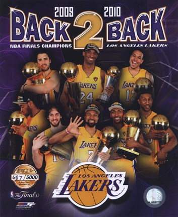 Framed Los Angeles Lakers &quot;Back-to-Back&quot; PF GOLD Limited Edition Print