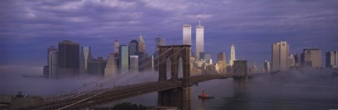 Framed Manhattan In The Mist Print