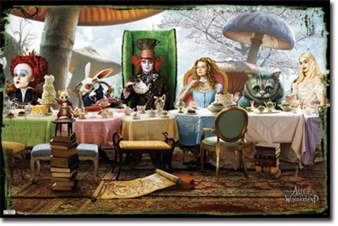 Framed Alice in Wonderland - High Tea Print