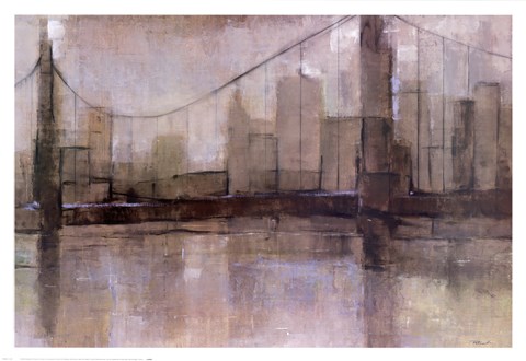 Framed Skyline Bridge II Print