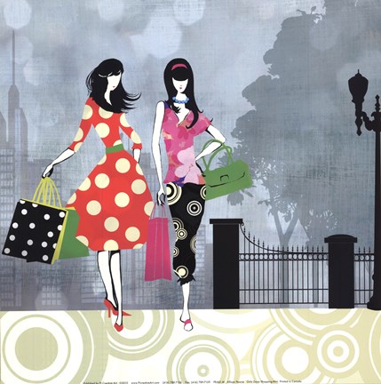 Framed Girls Gone Shopping Print