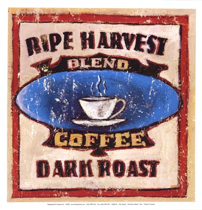 Framed Gold Star Coffee I Print