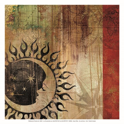 Framed Sun And Moon I Print