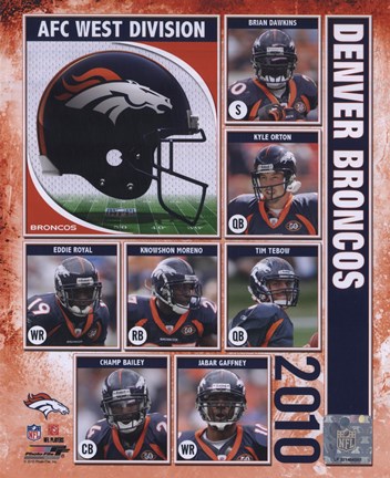 Framed 2010 Denver Broncos Team Composite Print