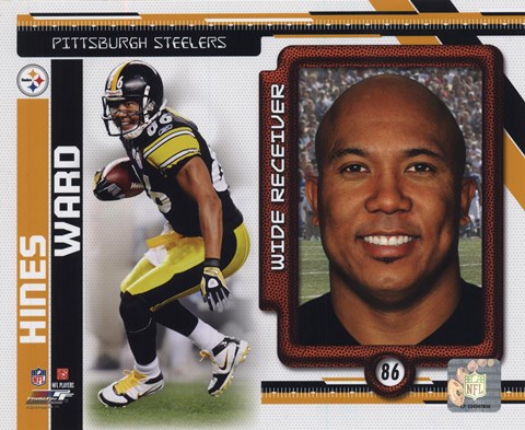 Framed Hines Ward 2010 Studio Plus Print