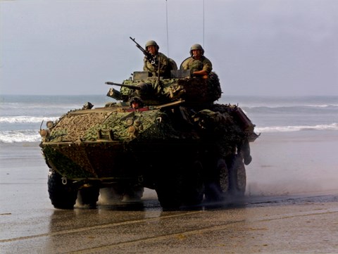 Framed LAV-25 Light Armored Vehicle United States Marine Corps Print