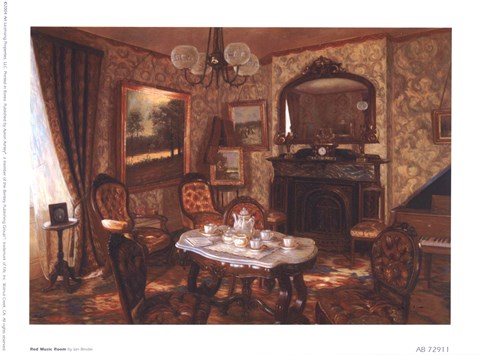 Framed Red Music Room Print
