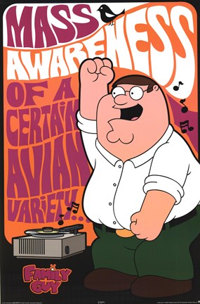 Framed Title: Family Guy - Bird Word Print