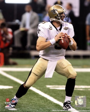 Framed Drew Brees 2010 Action Print