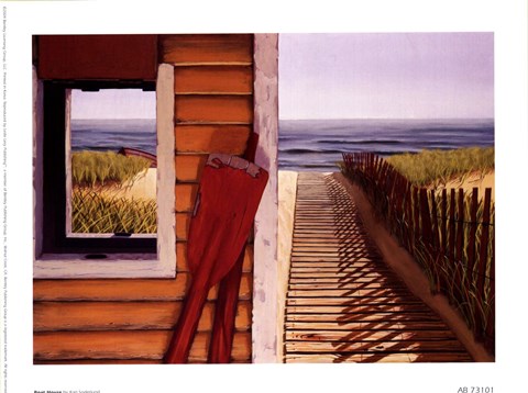 Framed Boat House Print