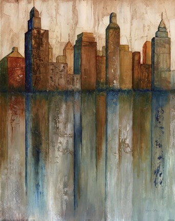 Framed City View I Print