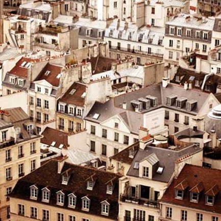 Framed Paris Rooftops II Print