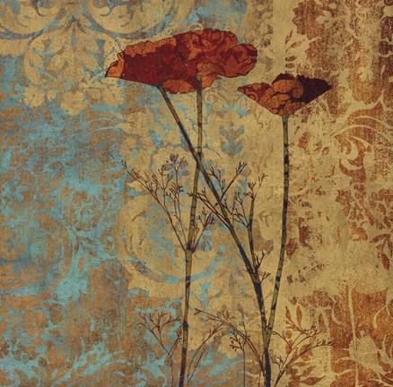 Framed Poppy Pattern II Print