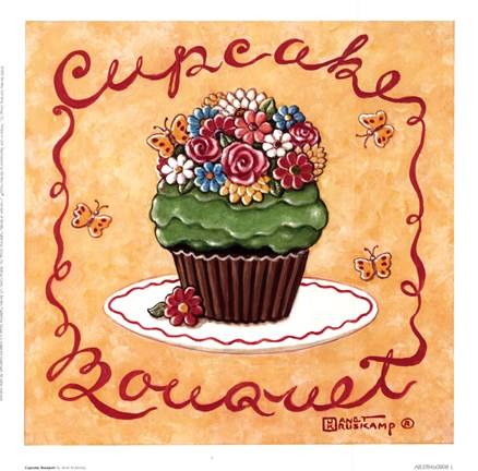 Framed Cupcake Bouquet Print