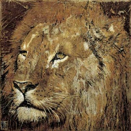 Framed Portrait de Lion Print