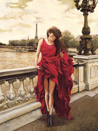 Framed Woman in Paris Print