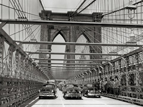 Framed Brooklyn Bridge, 1951 Print