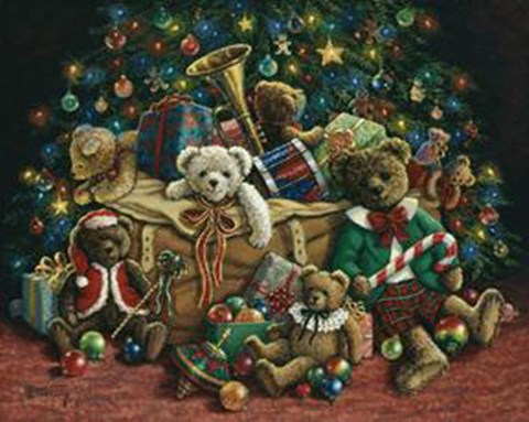 Framed Teddy Bear Christmas Print