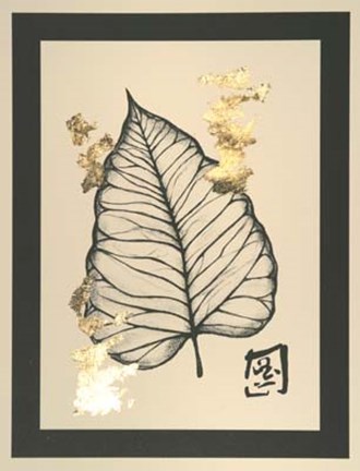 Framed Gold Leaf Embellished Botanical I Print
