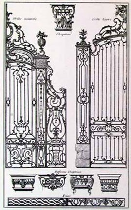 Framed Ornamental Gates I Print