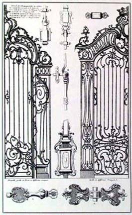 Framed Ornamental Gates III Print
