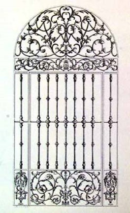Framed Wrought Iron Gate III Print