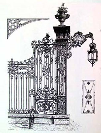 Framed Wrought Iron Gate IV Print