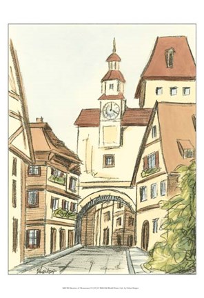 Framed Sketches of Downtown VI Print