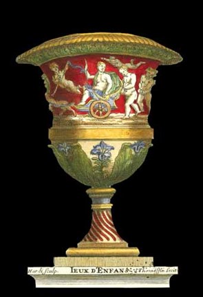 Framed Small Vase with Chariot (IP) Print