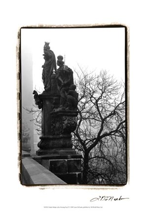 Framed Charles Bridge in Morning Fog IV Print