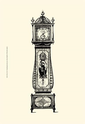 Framed Sm Antique Grandfather Clock II Print