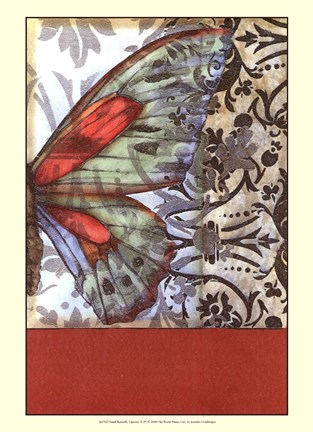 Framed Small Butterfly Tapestry II (P) Print