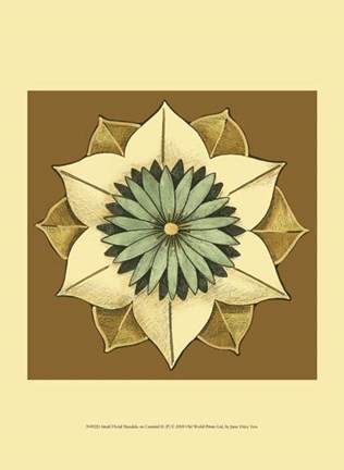 Framed Sm Floral Mandala on Caramel II (P) Print