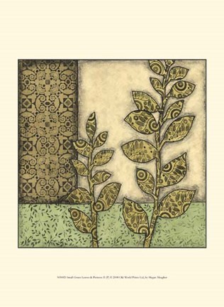 Framed Sm Green Leaves &amp; Patterns II (P) Print