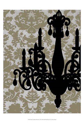 Framed Small Chandelier Silhouette I (P) Print