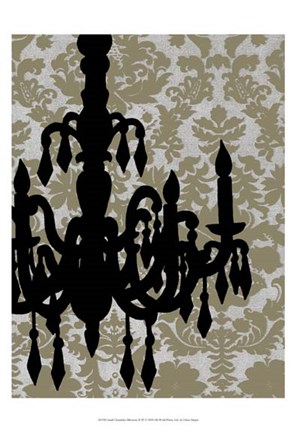 Framed Small Chandelier Silhouette II (P) Print