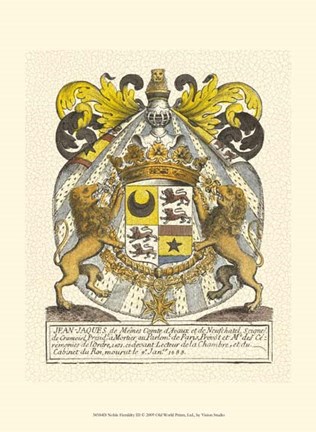 Framed Noble Heraldry III Print