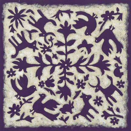 Framed Folk Story in Purple Print