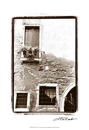 Framed Balcony Flowers Print