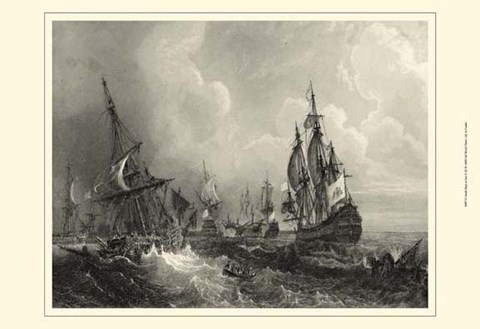 Framed Small Ships at Sea II (P) Print