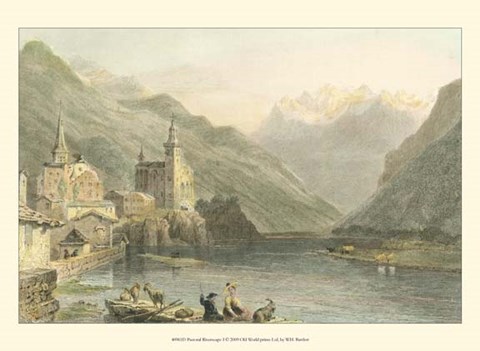 Framed Pastoral Riverscape I Print